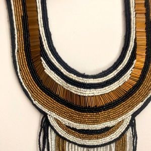 ZARA beaded bib necklace